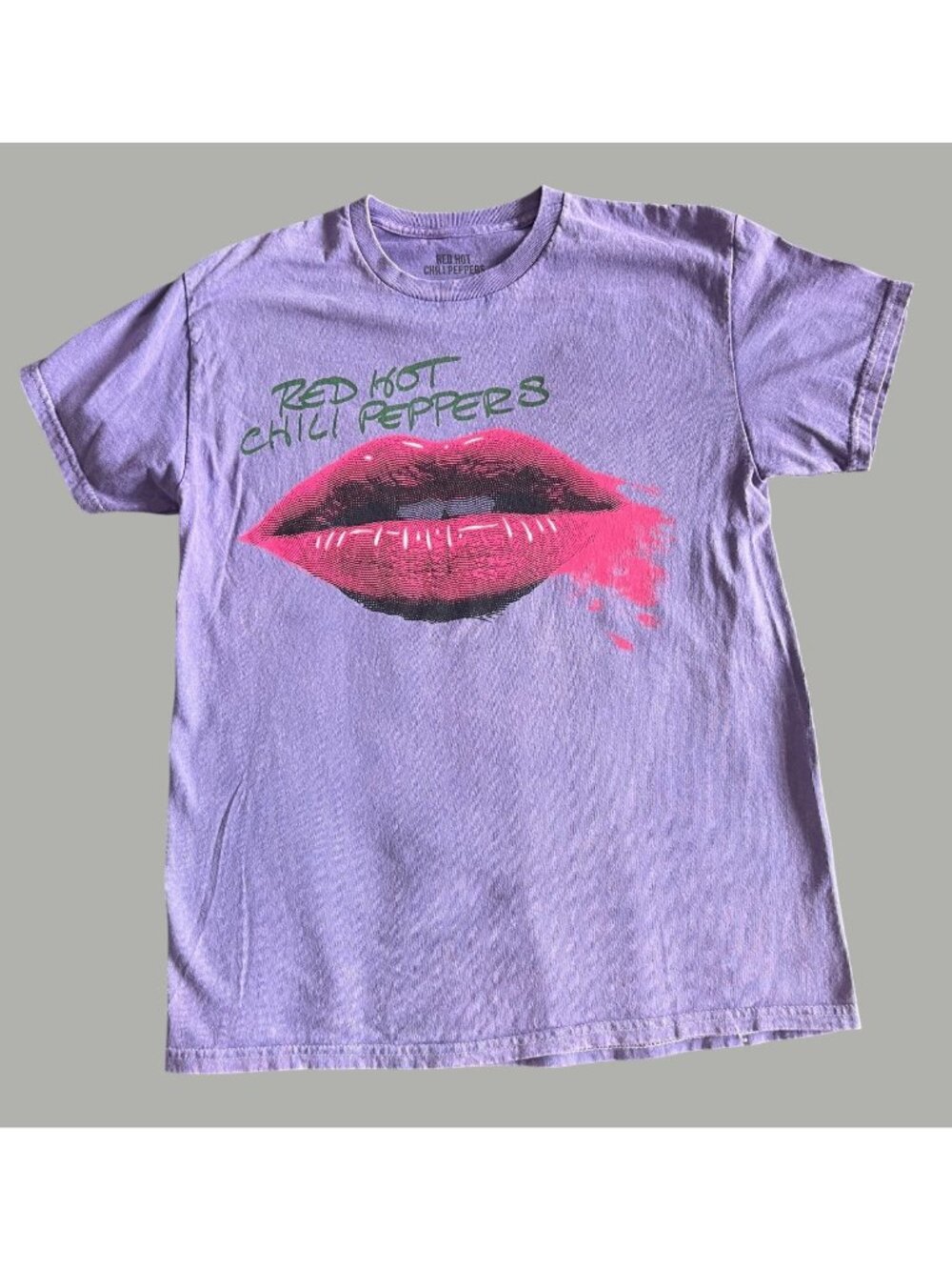 Red Hot Chili Peppers Purple Graphic Tee Medium Lips Print Front & Back Design